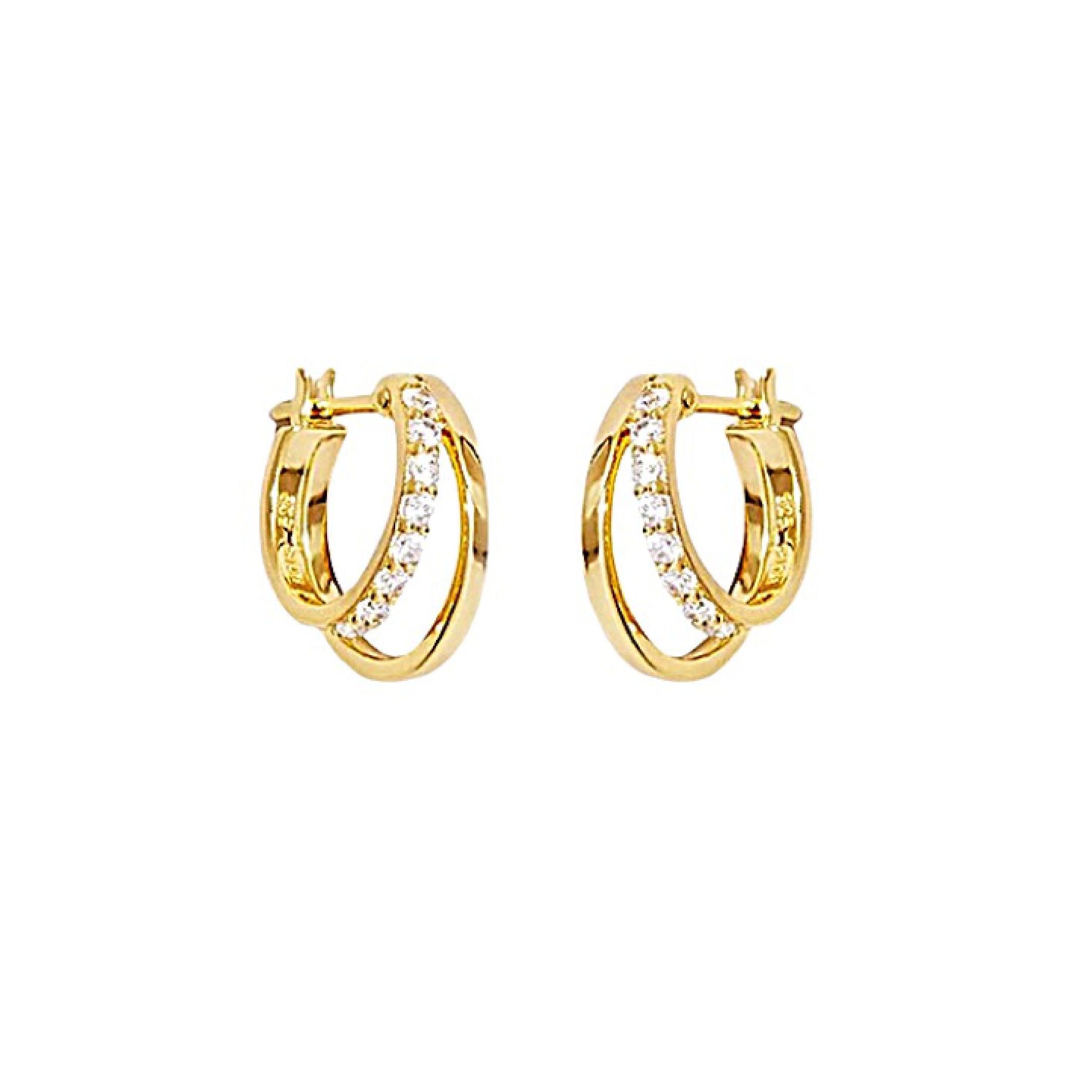 Diamond double hoop earrings