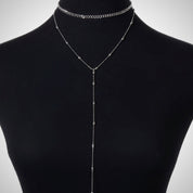 Silver dotted bead layered necklace