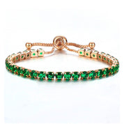 Green jewel tennis bracelet