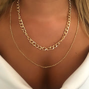 Chunky chain double necklace 
