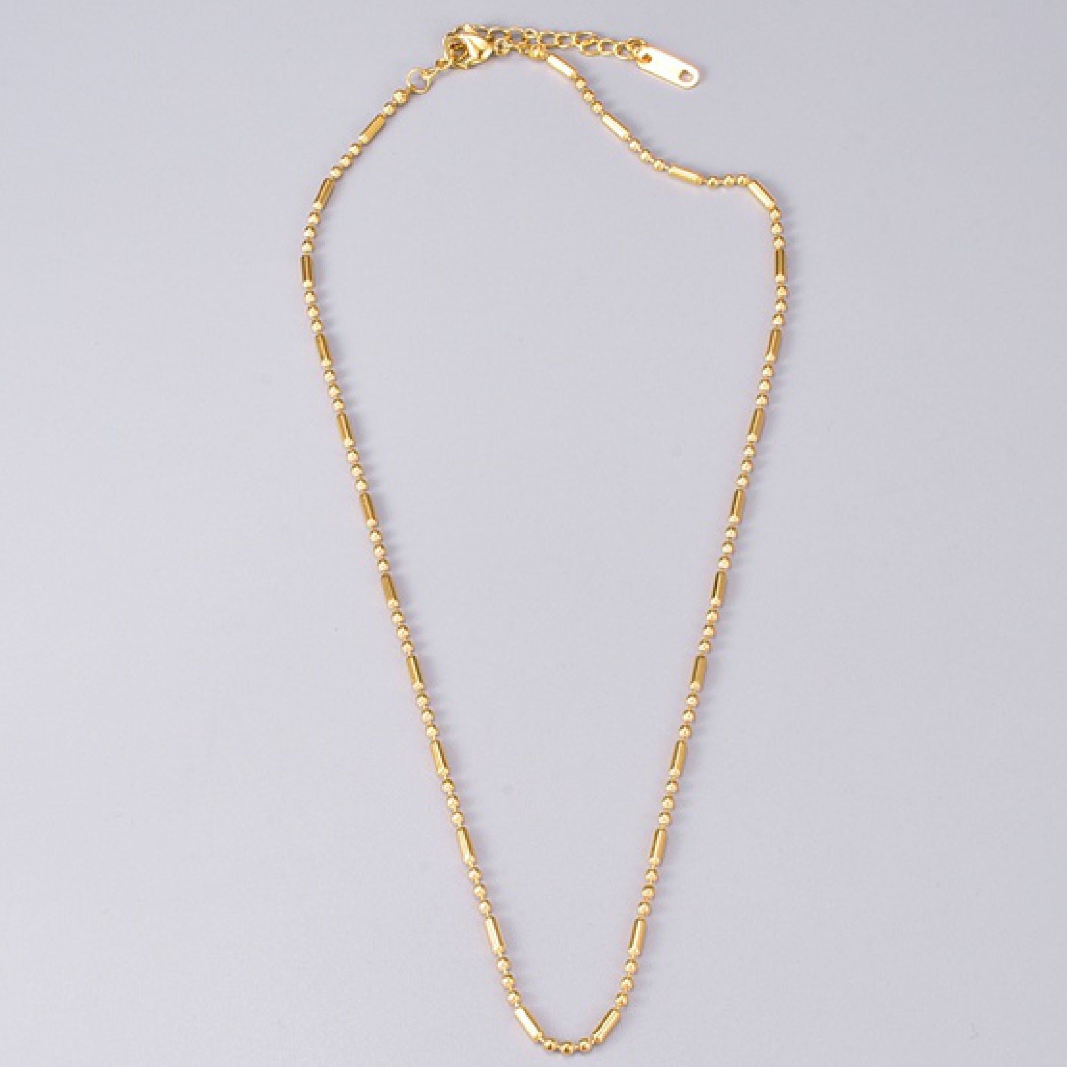 Real gold dotted bead necklace