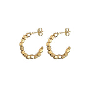 14K gold cube hoop earrings
