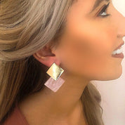 Pink and gold earrings