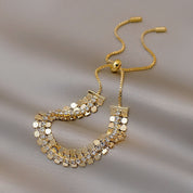 Gold sequin tennis bracelet