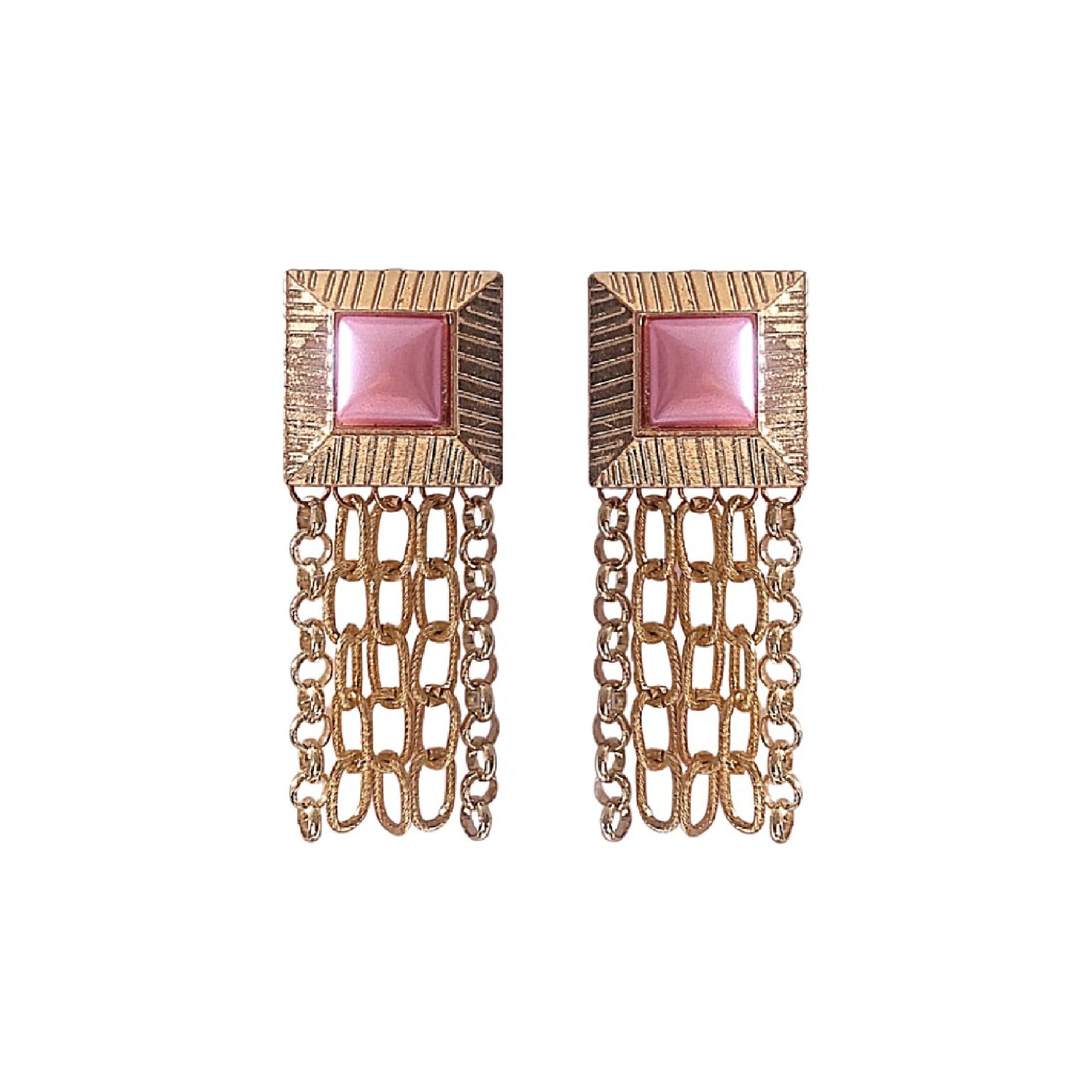 Pink statement earrings 