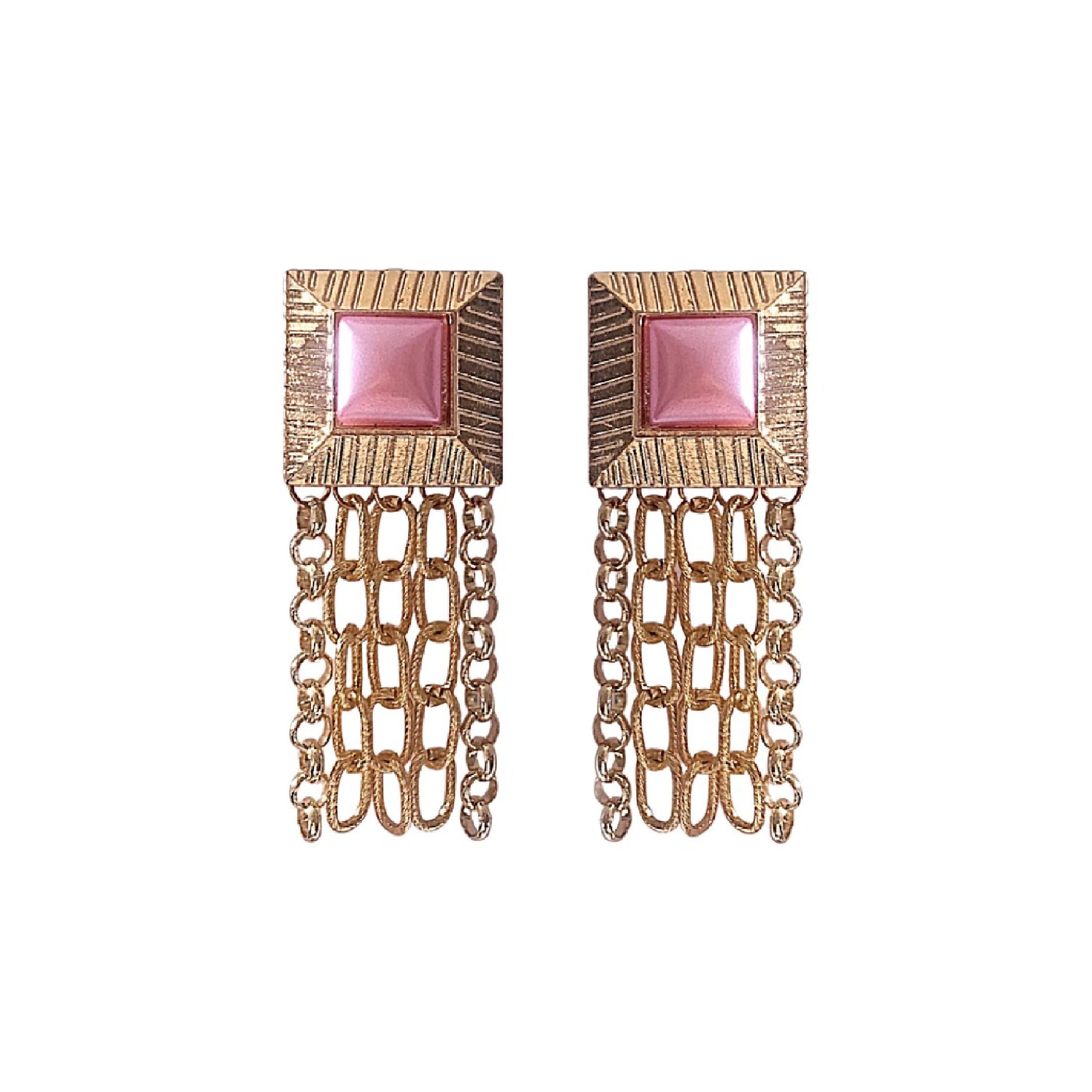 Pink statement earrings