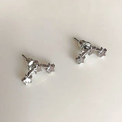 Silver star stud earrings 
