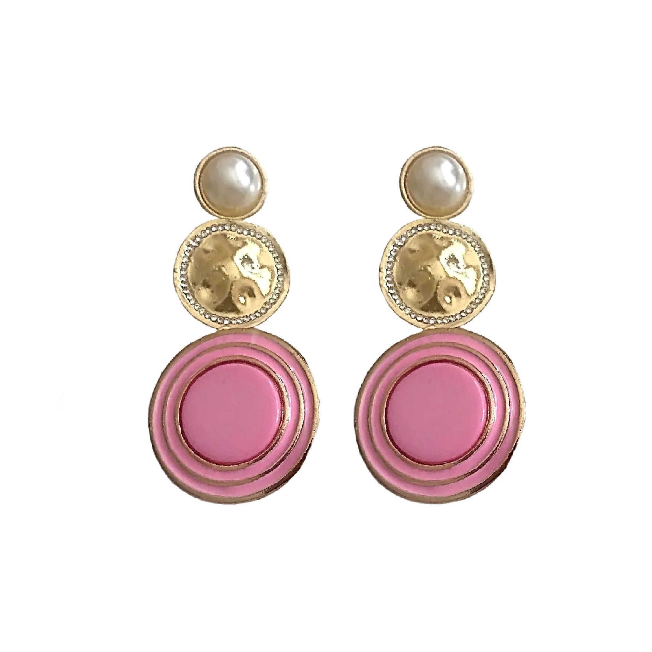 Pink Statement Earrings 