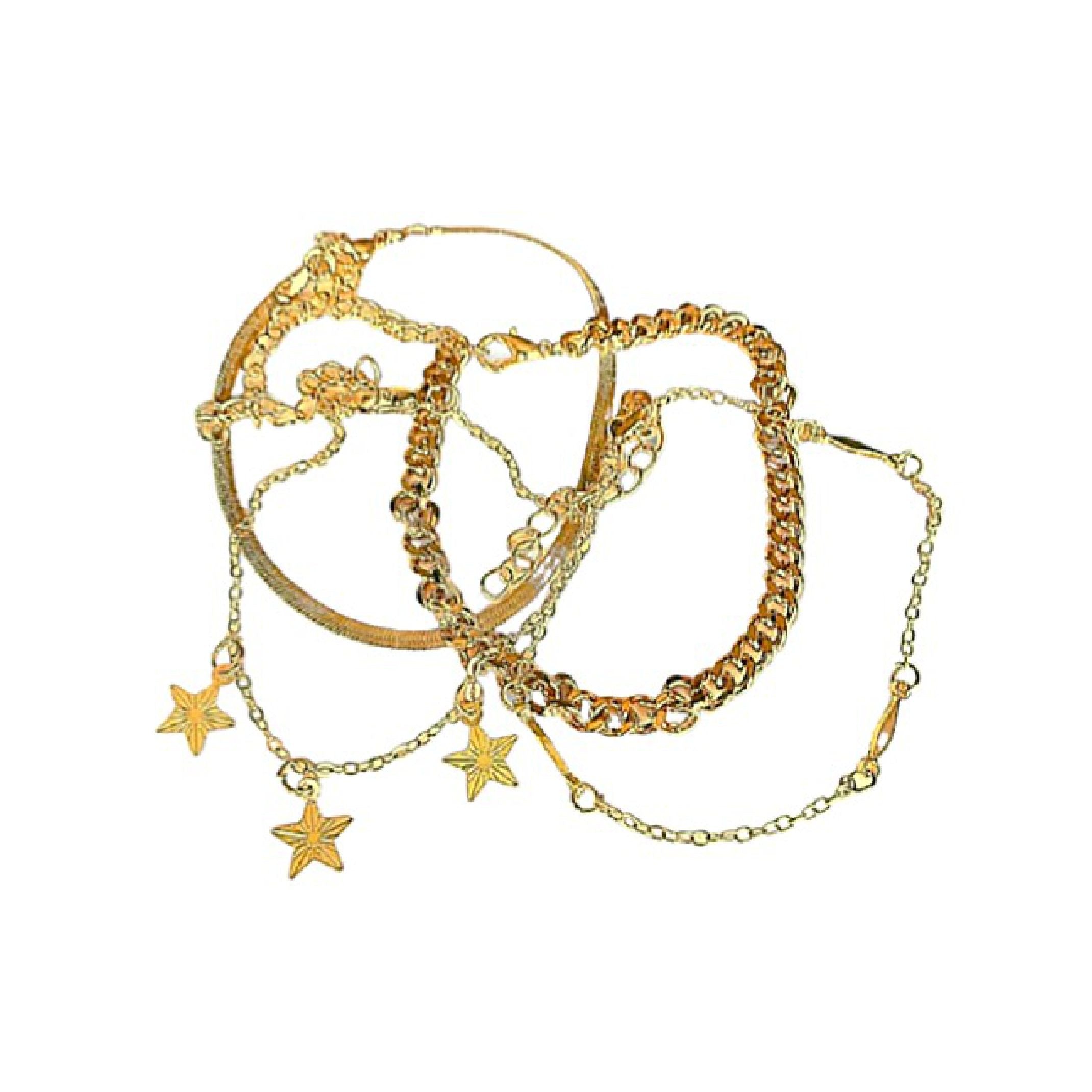 Star and snakeskin bracelet set 