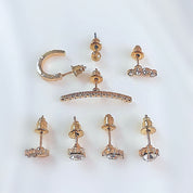 Rhinestone stud earring stack