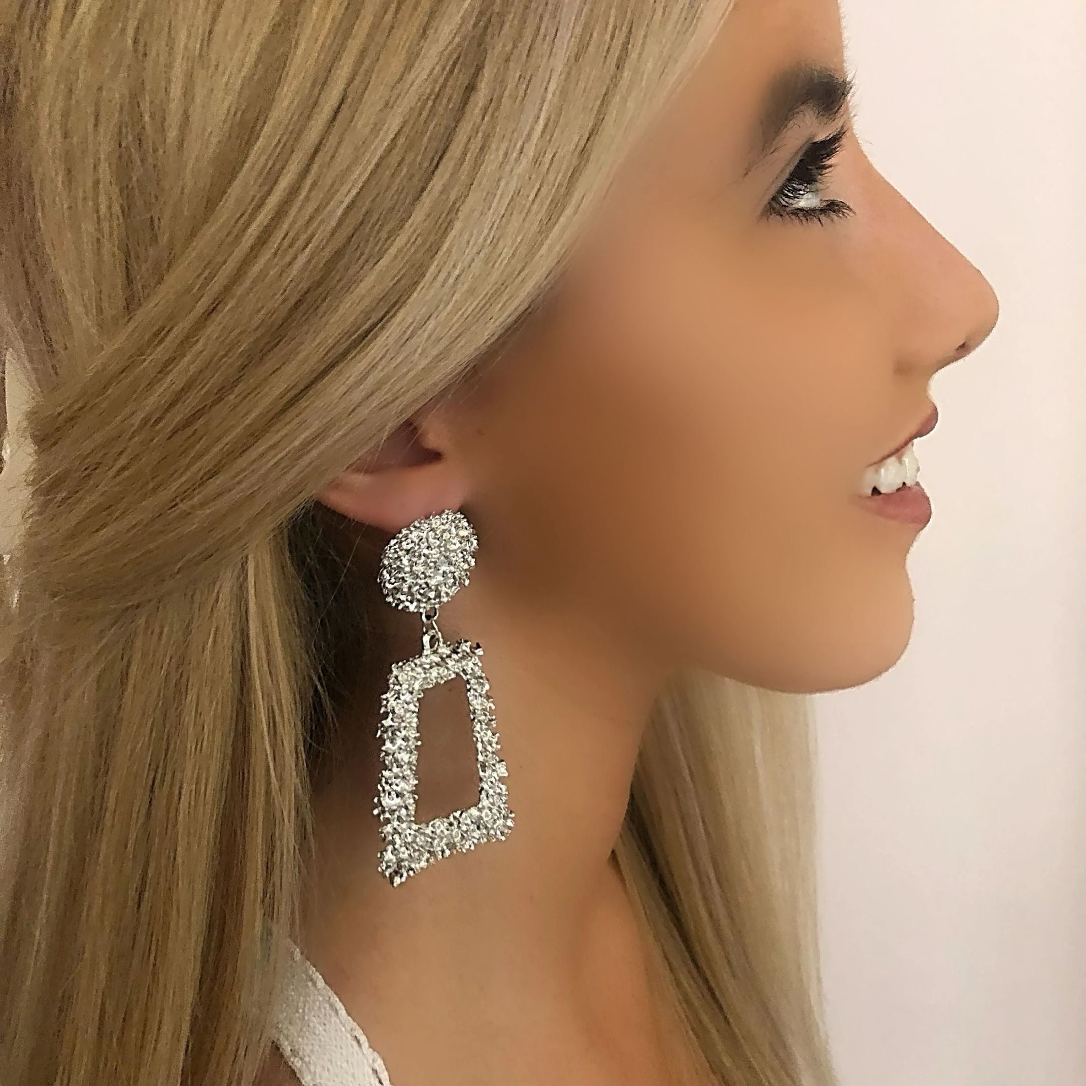 Silver textured earrings 