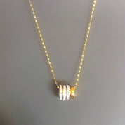 Gold diamond love ring necklace