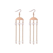 Pearl chain chandelier earrings 
