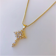 Real gold cross necklace 