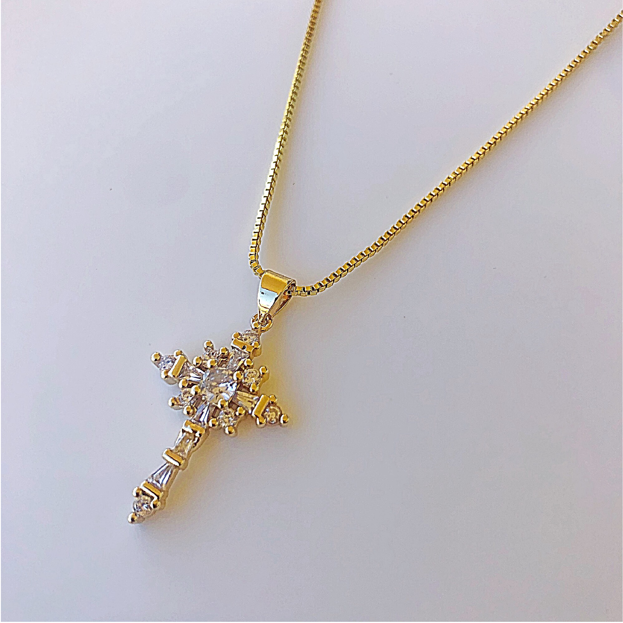 Real gold cross necklace