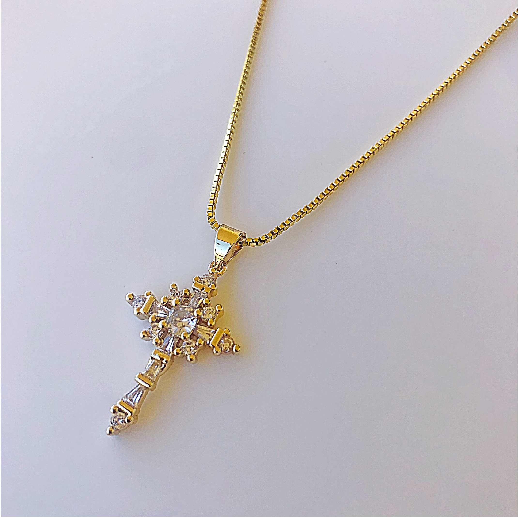 Real gold cross necklace 
