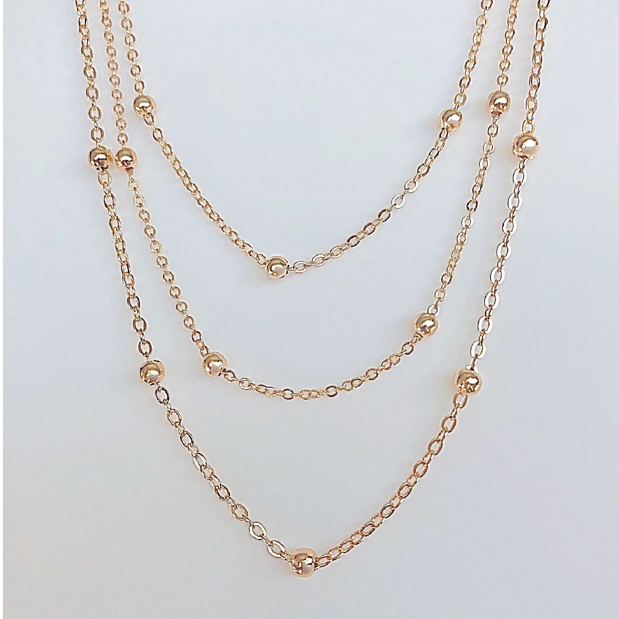 Gold bead chains 