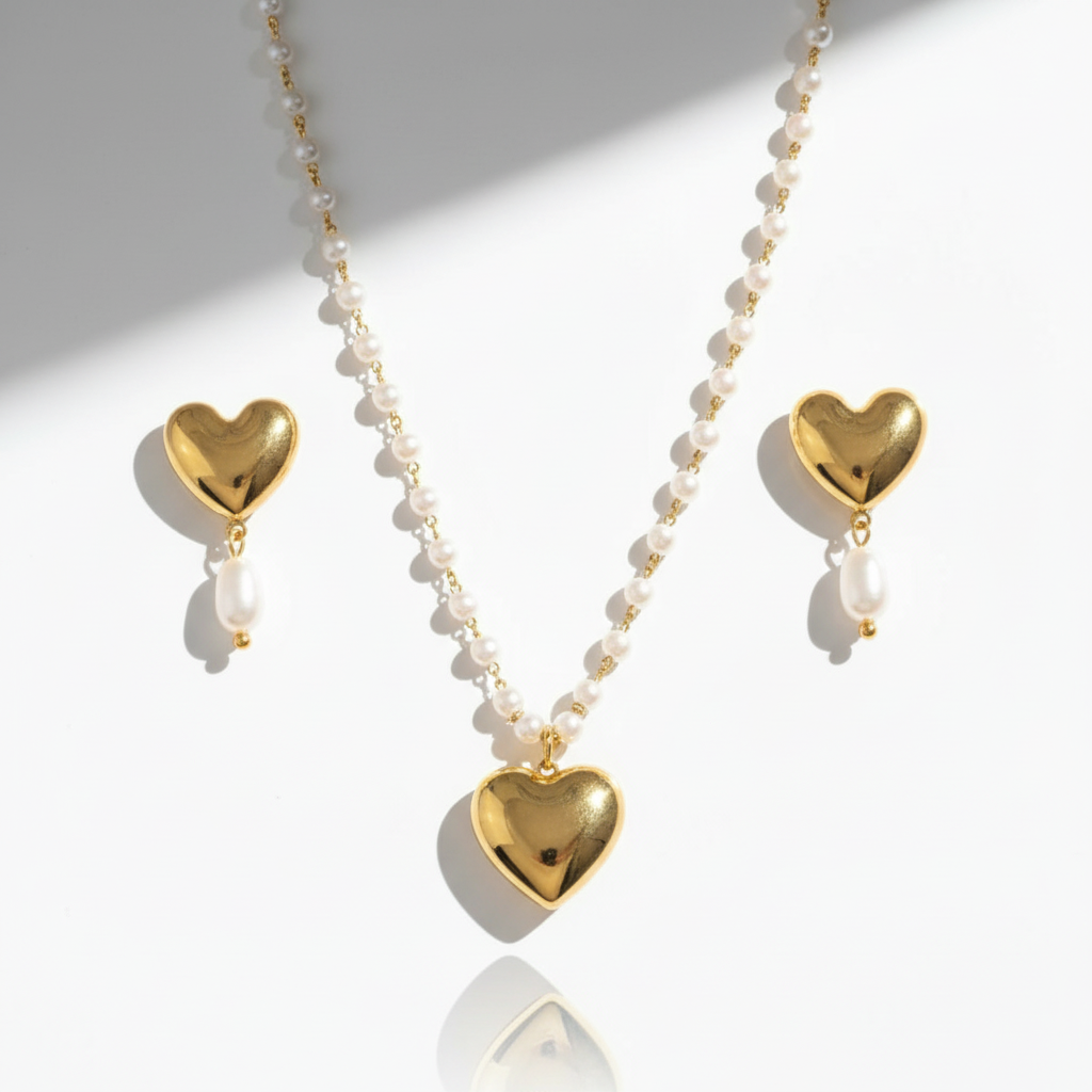 Heart Pearl Set