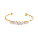 Mixed-Cut Crystal Cuff Bracelet | Gold