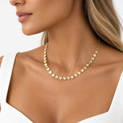 Sunburst Disc Chain Necklace in 18K Gold