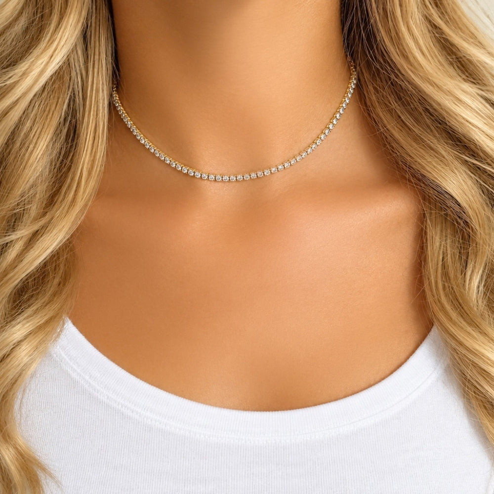 Dainty Crystal Tennis Necklace