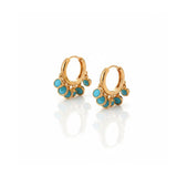 Turquoise Bezel Huggie Earrings – Gold Vermeil