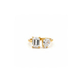Duo Stone Open Band Ring | Gold