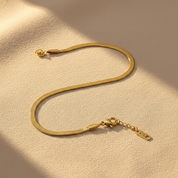 18K Gold Snakeskin Bracelet - Flat Lay Neutral