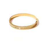 Gold Disc Link Pavé Bangle