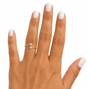 Duo Bezel CZ Open Ring | Gold