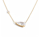 Teardrop Solitaire Gold Necklace