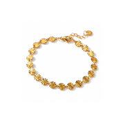 Sunburst Disc Chain Bracelet in 18K Gold