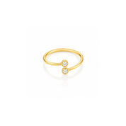 Duo Bezel CZ Open Ring | Gold