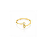 Duo Bezel CZ Open Ring | Gold