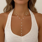 Crystal Cascade Y Necklace
