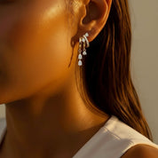 Crystal Waterfall Drop Earrings – Gold