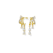 Crystal Waterfall Drop Earrings – Gold