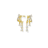 Crystal Waterfall Drop Earrings – Gold