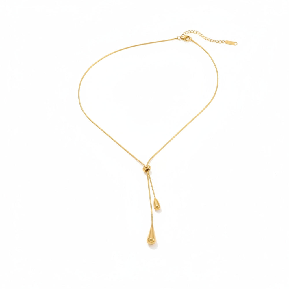 Water Drop Y-Lariat Necklace | Gold