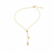 Water Drop Y-Lariat Necklace | Gold