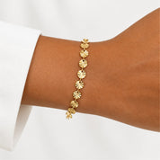 Sunburst Disc Chain Bracelet in 18K Gold