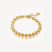 Sunburst Disc Chain Bracelet in 18K Gold