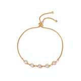 Five Stone Crystal Bezel Bracelet | Gold