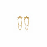 Triple Star Chain Drape Earrings