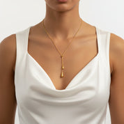 Water Drop Y-Lariat Necklace | Gold