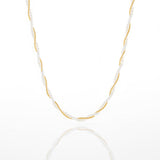 Pearl & Gold Twist Chain Necklace