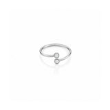 Duo Bezel CZ Open Ring | Silver