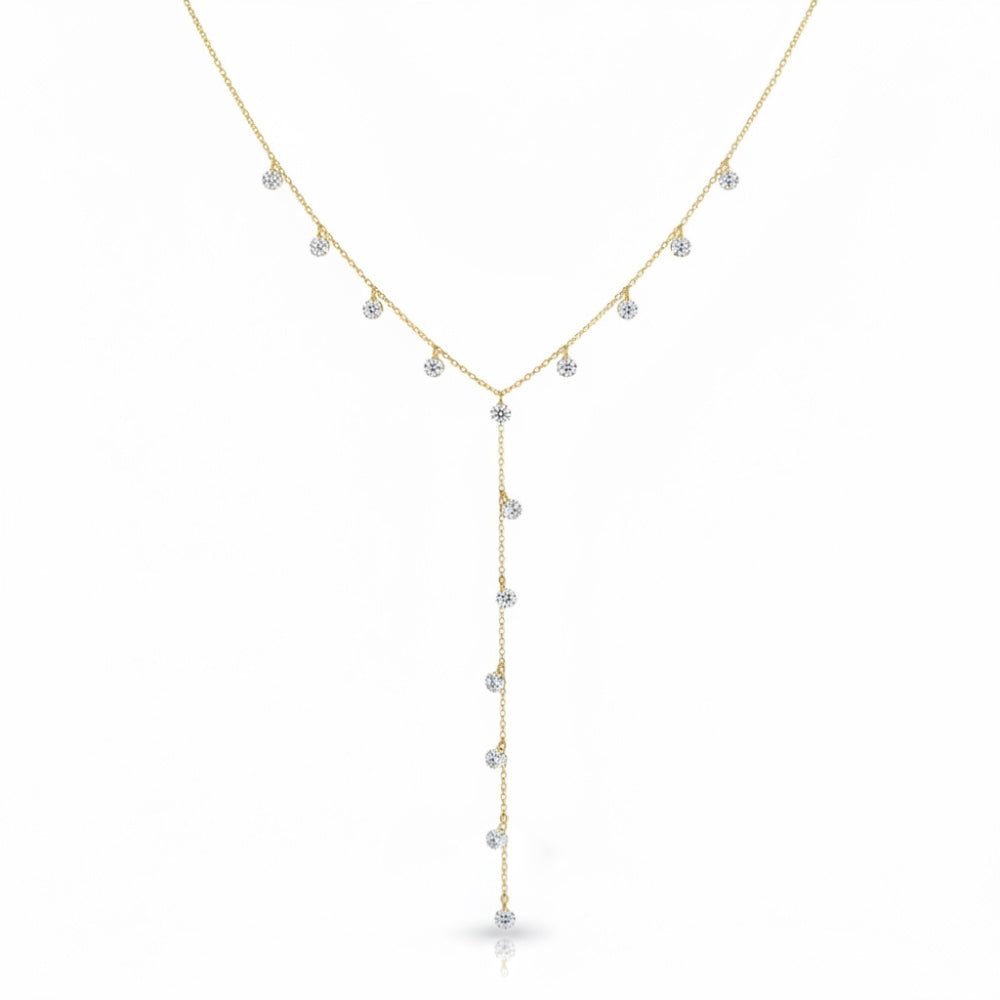 Crystal Cascade Y Necklace