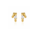 Double Hoop Teardrop Earrings – Gold