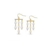 Triple Strand Pearl Chandelier Earrings